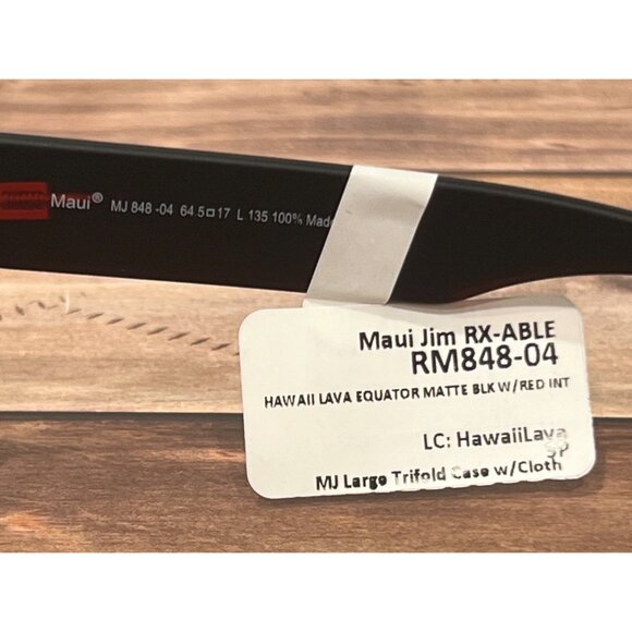 NEW Maui Jim RXABLE RM 848-04 Hawaii Lava Matte Black Sunglasses W/ Red Interior - Picture 3 of 7